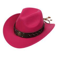 1pc Bull Head Western Cowboy Knitted Hat Gunslinger Felt Cowgirl Unisex Cap With Drooping Brim, Jazz Hat, Horse Riding Hat, Outdoor Camping Warm Gift Hat, Personalized Jazz Hat,  Knitted Hat, Retro Hat, British Style Performing Dance Matching Prop, Adult Texan Cowgirl Hat Fancy Dress Party Accessory Country Western Rancher Jazz Panama Hats Godfather Cap