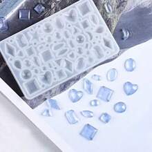 DIY Gương Đồ trang sức Pha lê Keo dính Khuôn silicon Love Hình học Mặt trăng Thập cẩm Đá quý Vật rủ xuống Khuôn Năm Ngôi sao - Khuôn đá quý - Xem 13