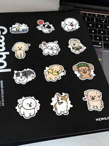 72pcs Cute Dog Series Decorative Stickers For Phone Cases, Notebooks, Laptops, Helmets, Skateboards Waterproof Creative Decals Back To School