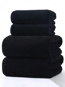 1 pieza Toalla facial/toalla para el cabello de felpa coral suave y absorbente, de secado rápido, con estampado de piña para adultos y parejas, uso diario en el hogar, 1 pieza o toalla de baño de 40"X80", 1 pieza o toalla de playa/toalla de baño de 80"X170" de vuelta al colegio para salón de belleza, hogar, baño, ducha, toallas para salón de belleza, hotel, deportes, artículos esenciales para el hogar, toalla, toalla de baño para el cuidado de la piel - negro completo - Ver 3