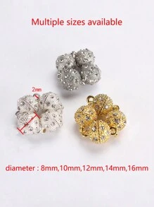 قفل مغناطيسي دائري مع إكسسوار الراينستون لصنع المجوهرات بطريقة Diy 2قطعة 8مم-14مم بالنسبة لقفل الأقفال لسوار قلادة الحرف اليدوية وإكسسوار لتزيين الملابس الراقية بالألوان الذهبية ،الفضية ،الروديوم - مغناطيسي - مشاهدة 3