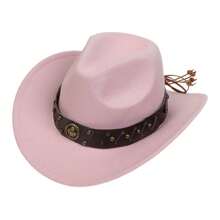 1pc Bull Head Western Cowboy Knitted Hat Gunslinger Felt Cowgirl Unisex Cap With Drooping Brim, Jazz Hat, Horse Riding Hat, Outdoor Camping Warm Gift Hat, Personalized Jazz Hat,  Knitted Hat, Retro Hat, British Style Performing Dance Matching Prop, Adult Texan Cowgirl Hat Fancy Dress Party Accessory Country Western Rancher Jazz Panama Hats Godfather Cap