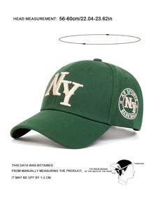 AR 1 件男士紐約字母刺繡棒球帽，時尚防曬休閒帽，適用於春秋旅行、海邊派對、街頭