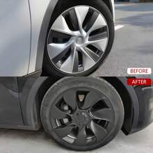 4PCS Wheel Covers For 2020-2023 Tesla Y 19-Inch ABS Hubcap Rim Protectors Whirlwind-Shaped Wheel Trim Covers By IKON MOTORSPORTS. - 對稱設計風格-青銅色 - 查看 7