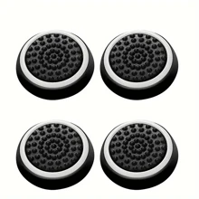 4pcs Replacement Silicone Analog Controller Joystick Thumb Stick Grips Caps Cover Compatible With PS4 PS3 PS2 One/360 Game Controller - Black - View 7