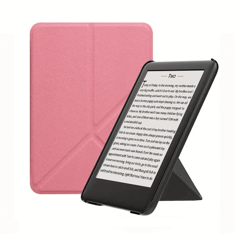 Case For Kindle Paperwhite , Premium Fabric Cover With Auto Wake/Sleep & Multi-Viewing Angles & Foldable & Full Protection & Slim And Ultra Lightweight, Signature Edition E-Reader (Pink) - Pink - View 1