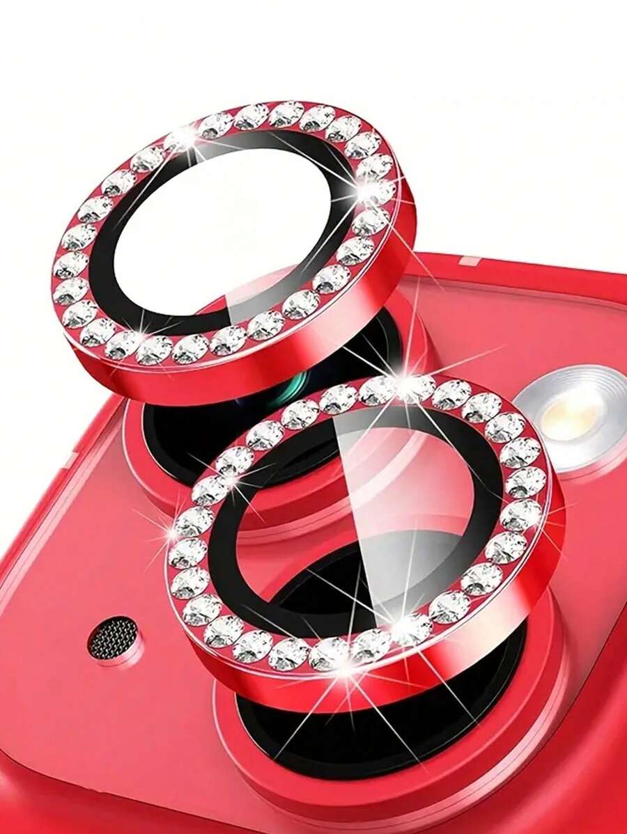 Apple Camera Lens Protector Film, Rhinestone Lens Protective Case, Shiny Crystal Gift For Birthday, Family, Friends, Lens Protective Film, Phone Accessories, Waterproof Shockproof Anti-Fall Anti-Scratch Full Coverage