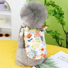 1pc Pet Dog Clothes For Spring & Summer, Doggy Beach Dress, Teddy Small & Medium Dog Apparel - Dark Green - View 4