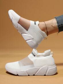 Frauen Mode, Vielseitigkeit, Komfort und Freizeitschuhe mit atmungsaktivem Cut Out Design und dicker Sohle