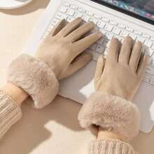 Women Full Finger Gloves - Màu be - Xem 1
