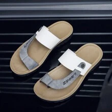 男士夏季新款休閒透氣沙灘人字拖，舒適防滑時尚拖鞋 - 彩色 - 查看 4