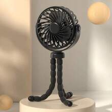1pc Creative Fan For Cart Stroller Fan Portable Outdoor Fan Clip On For Baby USB Rechargeable Handheld Electric Fan For Home 3 Speeds - Black Rechargeable-6000cfm - View 1