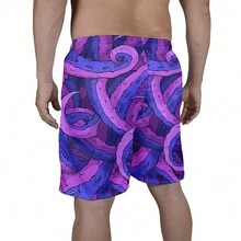 Men Beach Shorts - 黑色 - 查看 3