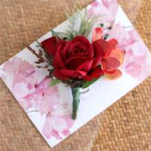 1pc Men Luxury Imitation Fabric Rose Flower Brooch, Groomsmen Boutonniere For Wedding, Prom And Graduation Ceremony Party Decoration Valentine's Day Valentines - A - View 6