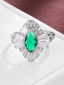 1入時尚的眼形設計個性化女孩戒指 - 彩色 - 查看 17