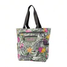TOTTO Zebra Tropical School Bag Cutara 14x34x34 Cm Exterior: Polyester:100% Lining: Polyester:100%, Lining: Polyester=100%,  Ecofriendly School Backpack Small - màu xanh lá - Xem 2