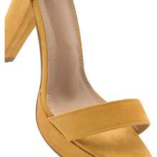 Zapatos Sandalia Basic Plataforma Tacón 9 CM para Dama en Color Amarillo - Amarillo - Ver 5