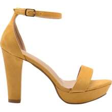 Zapatos Sandalia Basic Plataforma Tacón 9 CM para Dama en Color Amarillo - Amarillo - Ver 4