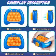 Quick Push Pop Game It Fidget Toys Pro For Kids Adults, Handheld Puzzle Game Machine, Squeeze Poppet Sensory Fast Push Bubble Toy - Blue - View 5