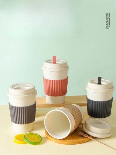 1pc Random Color Anti-Leakage Portable Coffee Cup, Outdoor Internet Celebrity