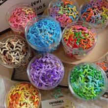 10pcs Random Color Dopamine Bb Clips, Candy Color Starfish Shape Hairpin, Hair Accessories For Girls Casual - Multicolor - View 1