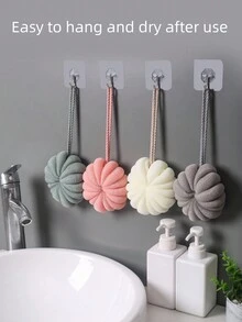 泡沫球沐浴球沐浴海綿沐浴海綿沐浴球工廠沐浴花南瓜形狀沐浴球 - 粉色 - 查看 2