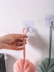 泡沫球沐浴球沐浴海綿沐浴海綿沐浴球工廠沐浴花南瓜形狀沐浴球 - 粉色 - 查看 3