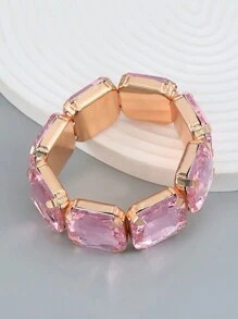 1 件 23*23 毫米方形水晶奢华手链，适合节日派对 - 手鐲 - 查看 5