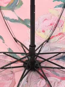 新款女士双层印花花雨伞，可折叠防晒防雨伞，Upf50+防紫外线防眩光，反向伞面设计，粉色男孩情人心形情人节夏日清凉，沙滩，旅行