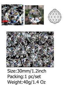 1pc/6pcs 20mm/30mm/40mm/50mm/60mm/Shiny K9 Glass Crystal Faceted Ball/Crystal Glass Globe Balls/Crystal Round Ball/Crystal Sun Catcher Ball Beads/Crystal Prisms/For Chandelier Prism Pendant Replacement/Wedding Decoration/Holiday Decoration/Window Decoration/Xmas Tree Decoration/DIY Glass Suncatcher