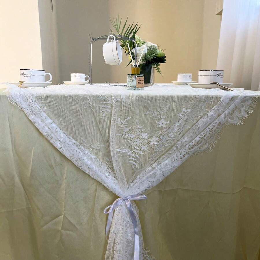 1 Miếng , Retro Ren khăn Trải Bàn , Hiện đại Polyester Phòng bếp Bìa bảng , Rustic Lễ cưới Bìa bảng , Nhà nông Buổi tiệc Nhà  Trang trí , Lễ cưới Buổi tiệc Đồ trang trí , Cung cấp cho buổi tiệc , Tiệc sinh nhật Quân nhu , Bao bì quà tặng Quân nhu - Màu Đỏ Sâu - Xem 1