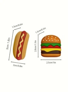 5pcs Cartoon Hamburger & Hot Dog Charging Cable Protector For IPhone, Android, Data Cable, USB, Charging Line, Bluetooth Earphone, Anti-Breaking Protection Sleeve