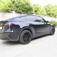 4PCS Wheel Covers For 2020-2023 Tesla Y 19-Inch ABS Hubcap Rim Protectors Whirlwind-Shaped Wheel Trim Covers By IKON MOTORSPORTS. - Model X Gaya Kotak-kotak - Hitam Matte - View 2