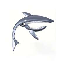 1入鋅合金鯊魚可拆卸夾板,適用於原聲吉他和電吉他,耐用的夾板 - 銀色 - 查看 1