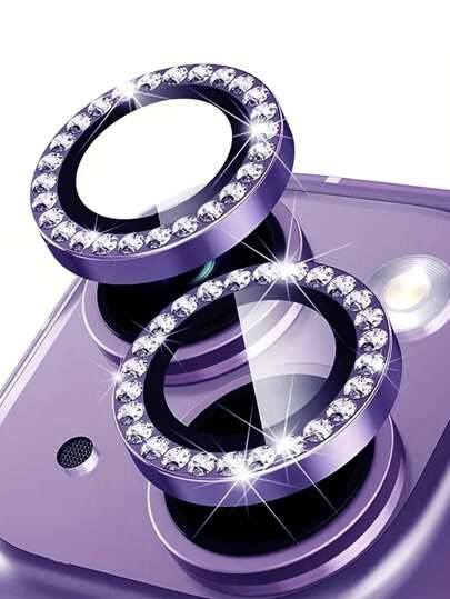 Apple Camera Lens Protective Film Rhinestone-Encrusted Lens Protective Cover Gift For Birthday, Family, Friends Sparkling Crystal, Lens Protector, Phone Accessories Waterproof Shockproof Anti-Fall Anti-Fall Scratch Resistant Anti-Fingerprint Full Cover