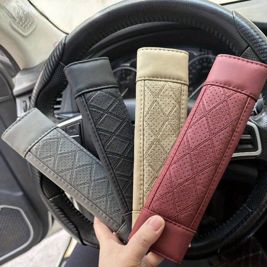 1 Miếng phổ cập Ghế ô tô Thắt lưng chất liệu da PU An toàn Thắt lưng Vai Che phủ Thoáng khí Sự bảo vệ Dây an toàn Đệm Tấm lót Nội thất ô tô Người bảo vệ Phụ kiện - màu đen - Xem 1