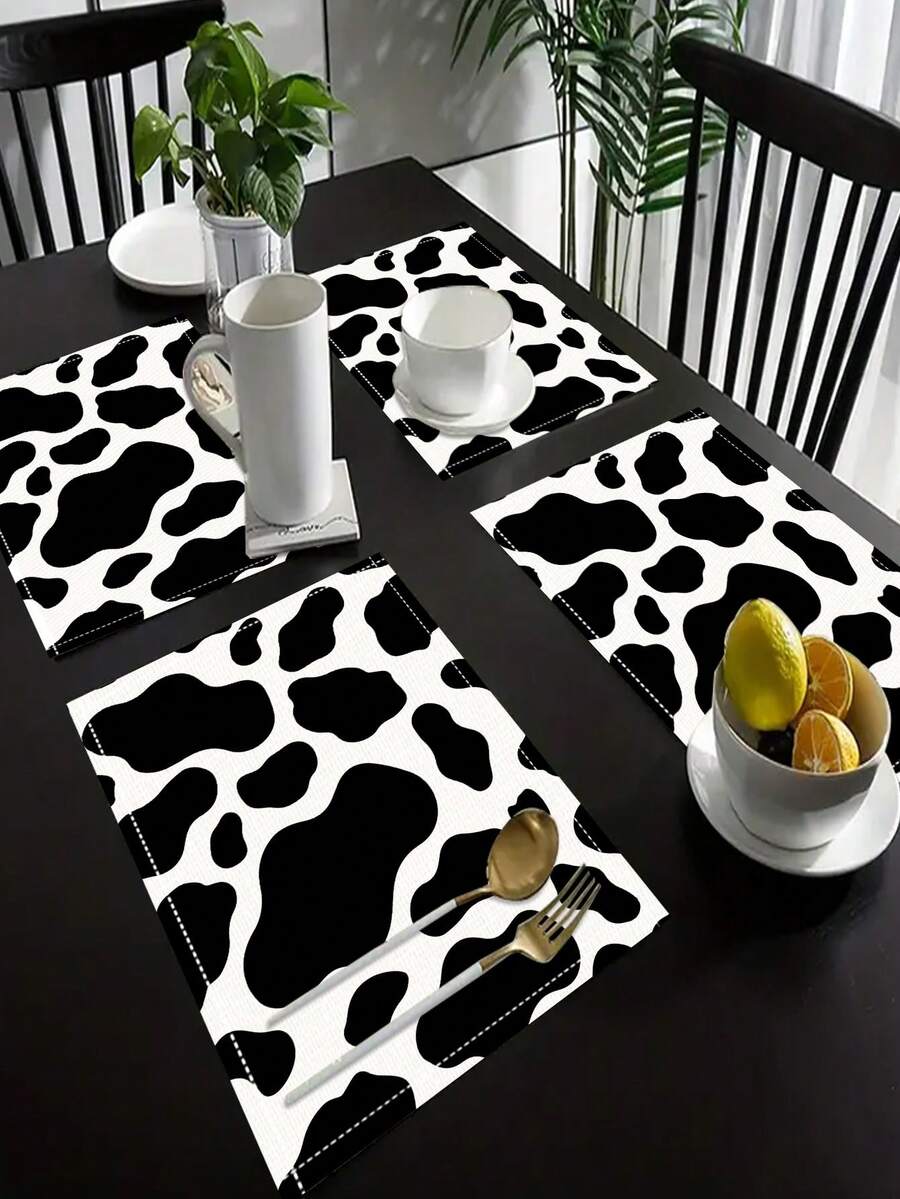 4pcs Cách nhiệt & Chống trơn trượt , Có thể giặt được , Thích hợp Đối với Tách cà phê , Bát & Đĩa , Nhà  Đồ trang trí Đối với Phòng bếp & Phòng ăn - màu nâu - Xem 1