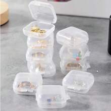 10pcs/20pcs/40pcs Transparent Storage Box, Earrings, Rings, Jewelry DIY Storage Box, Fishing Hook Storage Box, Portable Multi-Purpose Storage Box, Round Storage Box, Apple Storage Box, Square Storage Box, Square Storage Box Without Compartments - White - View 11