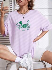 Plus Size T-Shirts - Màu tím hoa cà - Xem 1