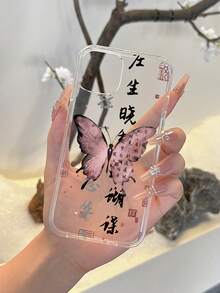 1個透明的iphone手機殼,印有風蝴蝶圖案 - 彩色 - 查看 2