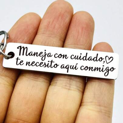 Llavero de conducir con seguridad en español para regalo de papá, novio, camionero, esposo en el Día de San Valentín, regalo de conductor para mujeres y hombres, accesorio de coche de San Valentín, llavero de mochila para la escuela