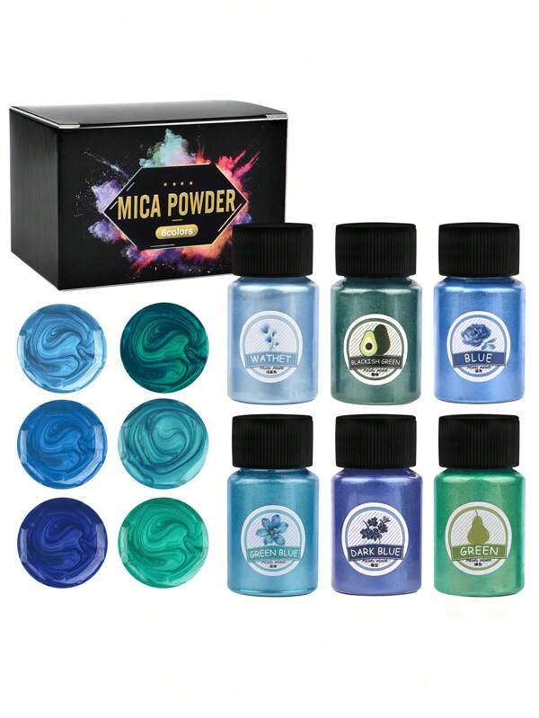 Diy 6 Colors Mica Powder Pigment For Silicone Mold Making, Epoxy Resin & Candle Coloring