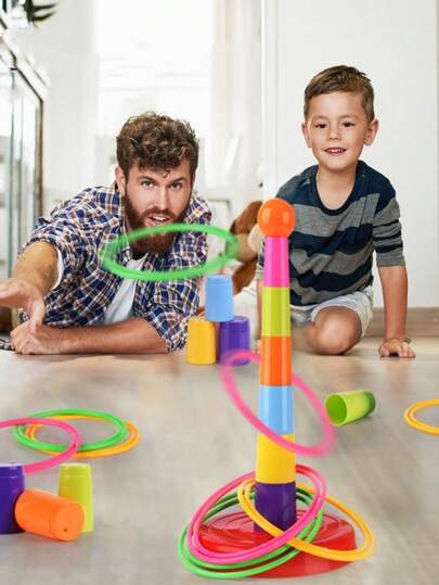 ألعاب حلقات رمي للأطفال، لعبة تفاعلية بين الأطفال والوالدين للداخل والخارج، مناسبة لمسابقات رياض الأطفال، هدايا المهرجانات [الألوان عشوائية] مستلزمات مدرسية
