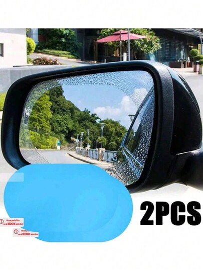 2 Stück Auto Regenschutzfolie Reflektierende Spiegel Anti-Beschlag Nano Anti-Beschlag Folie Wasserabweisende Rückspiegelbeschlag Regenschutz Aufkleber