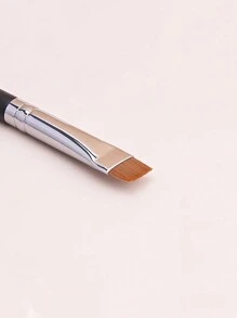 1pc Flat Eyebrow Brush Ultra Fine Makeup Brush Flat Eyeliner Brush Fine Eye Brow And Contour Beauty Brush Tool - 黑色 - 查看 4
