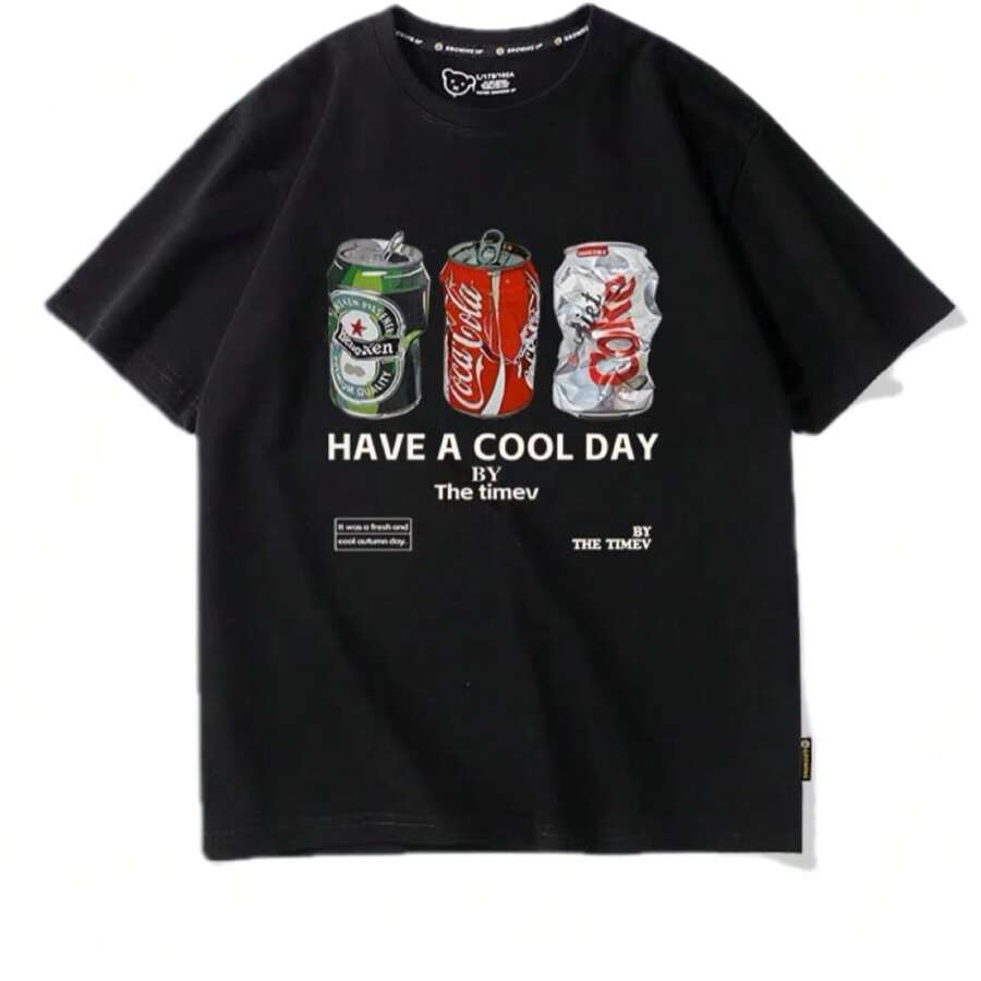Men T-Shirts - 黑色 - 查看 1