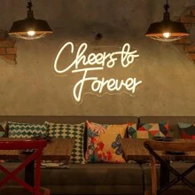 Cheers To Forever Neon Sign White Neon Light Cheers To Forever Led Neon Light Adjustable Letter Neon Sign For Wedding Engagement Valentines Man Cave Game Room Bar Store Party Art Decor Gifts