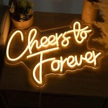 Cheers To Forever Neon Sign White Neon Light Cheers To Forever Led Neon Light Adjustable Letter Neon Sign For Wedding Engagement Valentines Man Cave Game Room Bar Store Party Art Decor Gifts