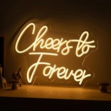 Cheers To Forever Neon Sign White Neon Light Cheers To Forever Led Neon Light Adjustable Letter Neon Sign For Wedding Engagement Valentines Man Cave Game Room Bar Store Party Art Decor Gifts