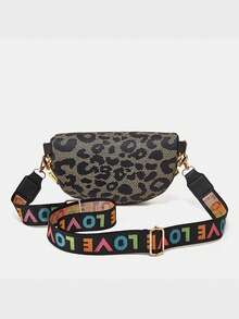 2024新夏季時尚兒童花卉胸包,高級感肩背袋,豹紋腰包